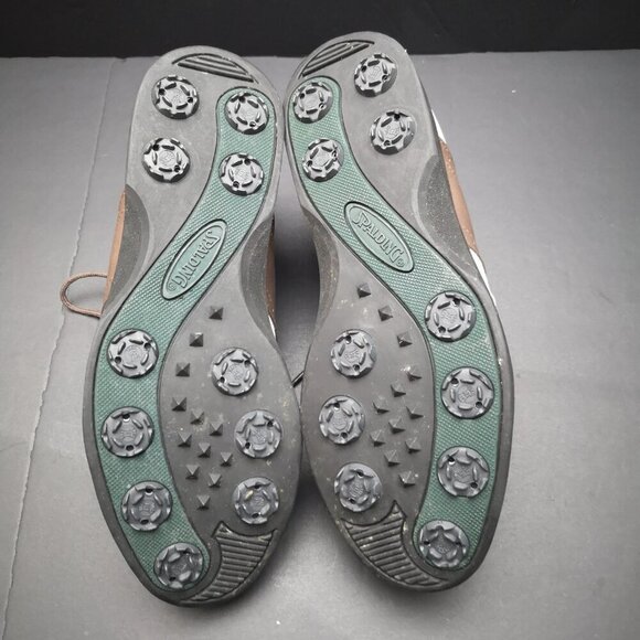 NWT Spalding Ladies Size 6 Dark Brown & White Faux Leather Golf Shoes - Picture 6 of 9